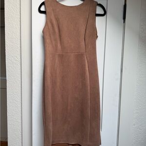 Calvin Klein Tan Sleeveless Midi Dress